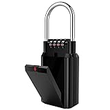 FJZFXKZL Schlüsseltresor, Kombination Passwort Lock Box Schlüsselspeicher Lockbox 4-stellige Kombinationsschloss Wasserdichtes Indoor/Outdoor (Color : Schwarz)