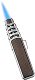 CWYP-MS Fackelanzünder Triple Jet Flame Nachfüllbarer Butan-Zigarre-Feuerzeug mit Zigarrenstempel, nachfüllbar Butan-Fackel-Feuerzeug-Zigarren-Zubehör (Gas Nicht enthalten) (Farbe : B.)