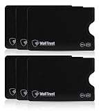 WallTrust RFID NFC Kartenhülle - Schutzhülle für Kreditkarten aus Plastik - TÜV geprüft - 6er Set - Schwarz