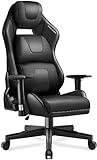 GTPLAYER Gaming Stuhl Bürostuhl Schreibtischstuhl Chefsessel Drehstuhl PC-Stuhl Racing Stuhl Höhenverstellbar Innovative Ergonomischer Stuhl mit Breiten Kopf- Rücken-&Lendenwirbelkissen schwarz