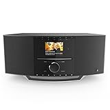 Hama DAB Radio Internetradio mit CD Player & DAB+ DIR3510SCBTX (Digitalradio WLAN, Spotify, Amazon Music, Bluetooth, Küchenradio mit UKW, CD, USB, AUX, 40W, Farbdisplay, Wecker, Fernbedienung) schw