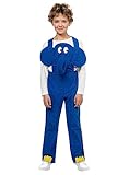 Die Sendung mit der Maus - Elefant Kostüm für Kinder - Kindergröße: 116 - blaue Latzhose für Karneval, Halloween & Motto-Party