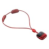 Rheross Intelligentes HäNgendes NackenmassagegeräT, Heizung, TENS, EMS-Halskette, Mikrostrom, Schulter-WirbelsäUle, Kneten, Niederfrequenz-Relax (Rot)