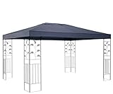 QUICK STAR Ersatzdach für Blätter Pavillon 3x4m Pavillondach Grau Ersatzbezug