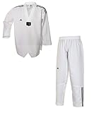 adidas Dobok Adiclub 3S - weisses Revers Taekwondo-Anzug (170)