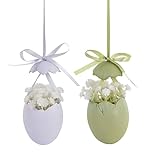 MAQA Grün/Lila Deko-Eier zum Aufhängen, Ostergeschenke und Dekorationen für einen perfekten Ostertisch, dekoratives Stück hängende Ostereier, Deko-Idee für Zuhause Ostern