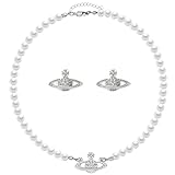 Perlenkette für Frauen Simulierte Muschel Perlenkette für Frauen Runde weiße Perlenkette Strang Perlenschmuck Geschenk für Frauen PABBEU