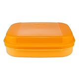 Tupperware Naschkätzchen 1,1 L orange Bellevue Vorratshaltung Vorrat Apollo Brotdose Keksdose Vorratsdose (inkl. Schmetterling Klammer)