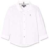 Tommy Hilfiger Jungen Boys Stretch Oxford Shirt L/S Hemd, Weiß (Bright White 123), 122 (Herstellergröße: 7)