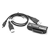 vhbw Festplatten Adapter kompatibel mit Microsoft XBox 360 E, 360 Slim - USB SATA Kabel