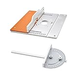 JUSTBAO Aluminiumtisch-Einsatzplatte for Winkel-Lineal-elektrischer Fräsen-Flip-Platte for Gehrungs-Gauge-Führungs-Tabellensäge-Holzbearbeitungstabelle