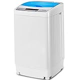DREAMADE Waschvollautomat Waschmaschine, A+++ Miniwaschmaschine mit Schleuder,Toplader, Pump,Miniwaschmaschine vollautomatisch, Weiß (Modell2)