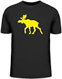 Shirtstreet24, Norweger Elch, Strickmuster Skandinavien Schweden Herren T-Shirt Fun Shirt Funshirt, Größe: 3XL,schwarz