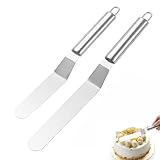 2 Stück Tortenmesser,Winkelpalette,Zwei Verschiedene Größen von Tortenmessern aus Rostfreiem Stahl,Tortenspachtel,Winkelpalette Torte,Winkelpalette Torte,Zum Backen,Verteilen Und Dekorieren Von T