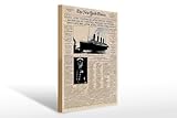 Femer Holzschild Zeitung 30x40cm New York Times Titanic sink