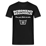 50. Geburtstags Shirt Schonend behandeln Geschenk Geschenkidee T-Shirt Schwarz XL