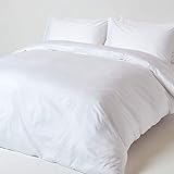 Homescapes 2-teiliges Bettwäsche-Set – 100% Bio-Baumwolle, Fadendichte 400 Perkal – Bettbezug 135 x 200 cm mit Kissenbezug 48 x 74 cm – weiß