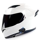 Motorradhelm Mit Bluetooth Modularer Doppel-Sonnenvisier-Vollhelm Helm DOT/ECE Zertifizierterhelm Bluetooth-Helm Für Herren Und Damen J,S