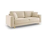 Ausziehbares Sofa mit Aufbewahrungsbox, Fano, 3-Sitzer, Beige, 233 x 102 x 89 cm