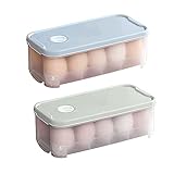 Eierbox 10 Eier Transportbox 2 Stücke Kunststoff Ei Box Eier Aufbewahrungsbox Eier Box Mit Deckel, Eierbehälter für kühlschrank, küche, picknick