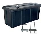 Blackit L - 750 x 300 x 355 mm + Montagesatz MON4002 Edelstahlhaus, Deichselbox mit 2 Schlösser, Werkzeugkasten für Anhänger Staukiste 50 ltr Anhängerbox, Daken B50-2