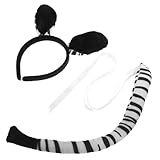 GLSTOY Karneval Zebra Kostümset Mit Haarreif Und Für Erwachsene Tierohren Stirnband Für Fasching Und Cosplay Ideal Für Mottopartys Und Kostümveranstaltung