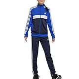 Adidas Unisex Kinder Trainingsanzug, Semi Lucid blau/weiß/Legend Ink/White, 15-16 Jahre