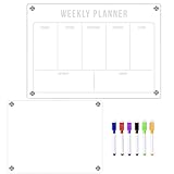 gormyel Magnetische Wochenplan-Schreibtafel,Acryl-Whiteboard für Notizen | Acryl-Notiztafel, magnetische Plantafel, magnetische Kalender für Kühlschrank-Heimdekoration