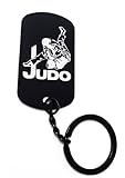 ENTROPIJA Judo Martial Schlüsselanhänger mit Lasergravur, klassischer schwarzer Stahlanhänger, Schwarz , One size