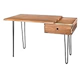 riess-ambiente.de Massiver Schreibtisch Amazonas 120cm Akazie mit Schublade Hairpin-Legs Holztisch Schminktisch Tisch