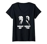 Damen Biden Trump saugen beide Dummy Präsident Anti Trump Anti Biden T-Shirt mit V-Ausschnitt