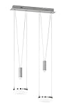 WOFI 7263.04.54.6000 A, Pendelleuchte, Aluminium, 17 watts, Integriert, Nickel matt/Chrom, 48 x 15 x, H: 150 cm x B: 15 cm x L: 48
