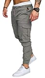 Socluer Herren Chino Jeans Cargo Freizeit Casual Regular Fit Sport Elastische Taille Hose