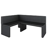 Eckbank Akiko Corner Bench - Eckbankgruppe für Ihrem Esszimmer, Küche modern, Sitzecke, Essecke. Perfekt für Küche, Büro und Rezeption. Solide und Starke Verarbeitung. (Soft 11, 142x196cm Links)