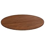 WIFESE Runde Tischplatte Ø80x1,5 cm Couchtisch Esstisch Holzplatte Massiv Multiplex Platte KüChenarbeitsplatte Holzplatte Rund Tabletop Tischplatte Eiche Dunkelbraun Behandeltes E