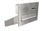 D-042 Edelstahl Mauerdurchwurf Briefkasten mit Klingel & Sprechsieb (Tiefe: 35-50 cm) - LETTERBOX24