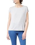 Vero Moda NOS Damen Vmava Plain Ss Top Ga Noos T-Shirt, Grau (Light Grey Melange), 42 (Herstellergröße: XL)