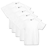 Fruit of the Loom 5 Kinder T-Shirts Valueweight 104 116 128 140 152 Diverse Farbsets auswählbar 100% Baumwolle (140, Weiss)