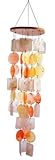 Feng Shui Mobile Muschel Windspiel Perlmutt gelb orange ca. 75cm