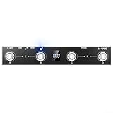 Bulevisiter Kabelloser MIDI-Controller, für Chocolate Plus für MIDI-Fußschalter-Controller, 4 Tasten, tragbares MIDI-Fußsteuerungspedal, wiederaufladbar (schwarz)