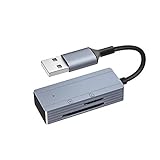 TargetGo USB SD Kartenleser Tragbarer U Dual Slot Flash Speicherkarten Adapter Hub Unterstützt SD/Micro SD/SDHC/SDXC/MMC, Kompatibel mit Laptop/PC/Tablet/Telefon mit Typ-C-Anschluss.