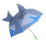 TPTPMAY YaLuoUK Kinder-Regenschirm, Cartoon-Design mit Tierohren, Regenschirm mit langem Griff, sicher, leicht, tragbar, faltbar