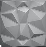 4qm / 3D Wandpaneele Wandverkleidung Deckenpaneele Platten Paneele Diamant Grau POLYSTYROL MATERIAL (4qm = 16Stück)