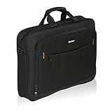 CB CITY BAG Laptop-Schultertaschen, 17 Zoll Laptoptasche, Kompakte Laptoptasche, Tote Bag/Umhängetasche mit Taschen zur Aufbewahrung von Zubehör, Schwarze Laptop-Hülle Notebook-Tasche Männer Frauen