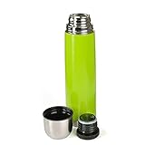 GRÄWE Thermoflasche, Edelstahl, 1L Vakuum-Isolierte Isolierflasche mit Drehverschluss und Trinkbecher, auslaufsicher – Grün