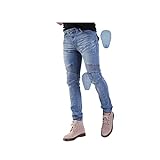 TaXun-Trousers Motorrad-Jeans Abnehmbare Und Aufrüstbare Silikonrüstung Stretchstoffe Motorradhose for Herren/Damen Motorradhose (Color : Blue, Size : 4XL)