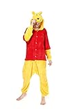 Winnie the Pooh Fernsehcharakter Unisex-Einteiler, Kostüm mit Kapuze, Pyjama