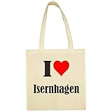 Tasche I Love Isernhagen Größe 38x42 Farbe Natur Druck Schwarz