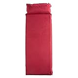AGLZWY Automatisches Aufblasbares Kissen, Tragbares Luftkissen, Spleißbare Outdoor-Zelt-Schlafunterlage, Weich und Bequem, Wildleder-laminiertes PVC, 192x66x5 cm (Color : Red)