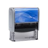 Stempel - easyprint 2 blau - mit Wunschtext personalisierbarer Namensstempel, Adressstempel oder Firmenstempel - 47x18 mm - 5 Zeilen - Lieferzeit 24-48 h